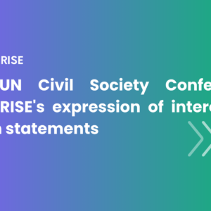 2024 UN Civil Society Conference: Youth RISE's expression of interest for written statements